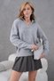 Basic Soft Textured Oversized Polo Neck Knitwear Sweater Aw25Kz0074 - 5