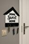 Home Sweet Home Written Mdf Keychain Hanger Decorative Wall Ornament with Double-Sided Tape and Screw Attachment - 3