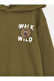 Lcw Kids Green Printed Long Sleeve Boy's Hoodie - 2