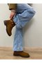 Lennon Tan Suede Genuine Leather Buckle Detail Women's Boots Zippered - 4