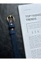 Fact Striped Ring Patterned Suede Women's Gold Buckle Belt Jacket Belt Dress Belt Trouser Belt - 4