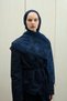 Frosted Bloom Muslin Shawl - Midnight Blue