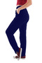 Women's Navy Blue High Waist Trousers (with Plus Size Option) - 3