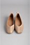 Select B103 Genuine Leather Women's Flat Shoes Beige