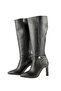 Women's Zippered Boots with Side Buckle Detail Black - 5