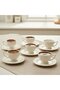 Rosen Embossed Vintage Gilded Model 6-Person Porcelain Cream Coffee Cup Set – 100 Ml.