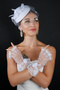 Polka Dot Tulle Mesh Bridal Wedding Veil Accessory and Heart Wedding Gloves Set - 3