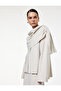 Long Flared Sleeve Buttoned Shawl Collar Scarf Cardigan