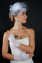 Tulle French Bridal Wedding Cap Accessory and Fingerless Lace Wedding Gloves Set - 2