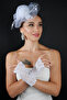 Tulle French Bridal Wedding Cap Accessory and Fingerless Lace Wedding Gloves Set