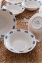 Vintage Flowers Blue 15 cm Set of 6 Porcelain Soup Bowls –