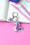 Purple Mermaid Themed Tail Letter Keychain – Silvery Shiny Special Design Accessory - 3
