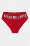 Red Christmas Themed Women's Slip Panties, Metallic Lettering Printed , Fun Underwear
