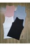 Square Neck 4-Pack Powder, Blue, Black and White Color Cotton Women's Tank Top - 7