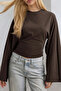 Women's Long-Sleeve Waist-Fitted Blouse - 3