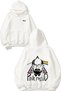 Pınk Freud Design Back Printed White Hooded Sweatshirt