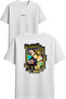 Happy Family Painting Design Printed White Oversized T-Shirt