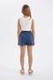 Corded Fabric Ribbed Knit Shorts for Girls (24 Sm) - 6