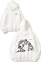 I Love My Dog Design Back Printed White Hooded Sweatshirt