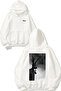 Death Note Ryuk Shinigami Design Back Printed White Hooded Sweatshirt