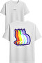 3D Cat Design Printed White Oversized T-Shirt