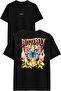 Butterfly Sensation Design Printed Black Oversized t Shirt