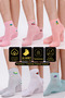 Premium Cotton Soft and Scented 12-Piece Fruit Pattern Ankle Women's Socks Set - Breathable Construction