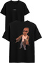 Uzili Man Design Printed Black Oversized t Shirt