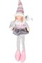 Christmas Ornament, Sitting Fairy Figure, Gray Skirt-Pink Shoes - 17X53 cm