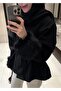 Black Fur Trimmed Jacket - 2