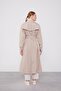 Beige Sleeve Rubber Detail Trench Coat - 7