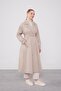 Beige Sleeve Rubber Detail Trench Coat - 3