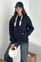 Women's Scarf Detailed Hooded Sweatshirt – Casual Charm - 2