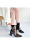 Mosy Burgundy Patent Leather Heeled Boots - 4