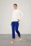 Cobalt Blue Elastic Waist Pocket Detailed Trousers - 2