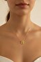 Three-Dimensional Steel B Letter Balloon Necklace - 2
