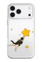 حافظة هاتف من السيليكون الشفاف بنمط قطة مرصعة بالنجوم متوافقة مع هاتف iPhone 17 Pro Max/18 Pro Max