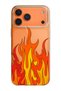 غطاء هاتف من السيليكون الشفاف بنمط اللهب متوافق مع iPhone 17 Pro/18 Pro