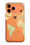 iPhone 17 Pro Compatible Old World Map Pattern Transparent Silicone Phone Case