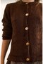 Gold Buttoned Boucle Comfortable Women's Knitwear Cardigan - 5