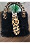 Plush Tote Bag, Winter Handbag, Hand-Knitted Bag, Leopard Bag - 3