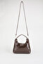 Women's Bitter Brown Faux Leather Flip Lock Closure Handbag and Shoulder Bag - 3