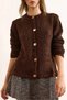Gold Buttoned Boucle Comfortable Women's Knitwear Cardigan - 3