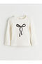 Ecru Bow Detailed Girl's Blouse and Skirt - 4