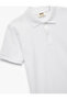 Cotton Buttoned Short Sleeve Basic Polo Collar School T-Shirt - 5