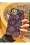 iPhone 13/14 Compatible Line Flower Pattern Shiny Silicone Phone Case