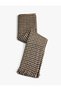 Viral Soft Touch Tassel Detailed Wool Textured Houndstooth Pattern Winter Shawl / Long Scarf - 3