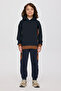 Boy's Hooded Navy Blue Sweatshirt