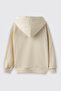 Girl's Zippered Heart Detailed Beige Sweatshirt - 5