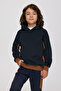 Boy's Hooded Navy Blue Sweatshirt - 2